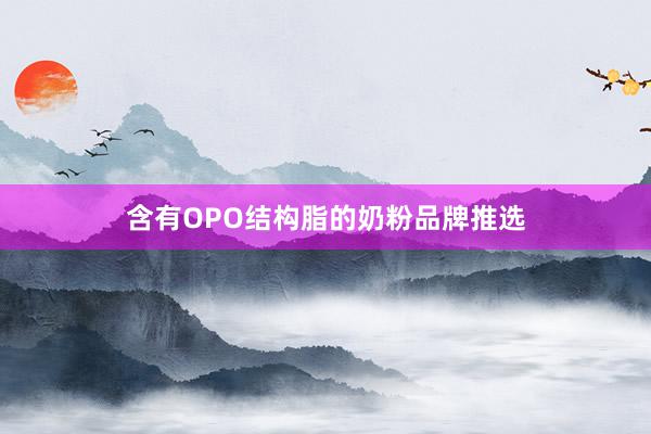 含有OPO结构脂的奶粉品牌推选